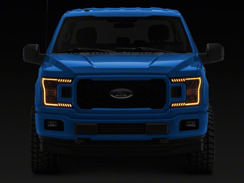 Raxiom 18-20 Ford F-150 LED Halo Surround Headlights with Amber DRL- Black Housing- Clear Lens-thumbmail-4