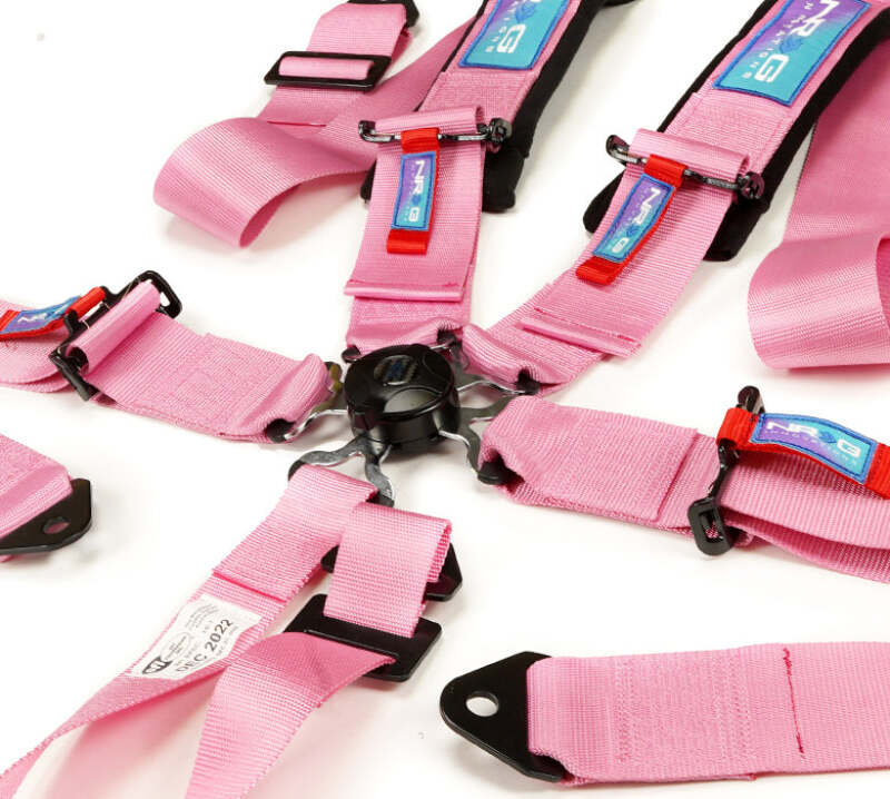 NRG 5PT 3in. Seat Belt Harness / Cam Lock - Pink-thumbmail-3