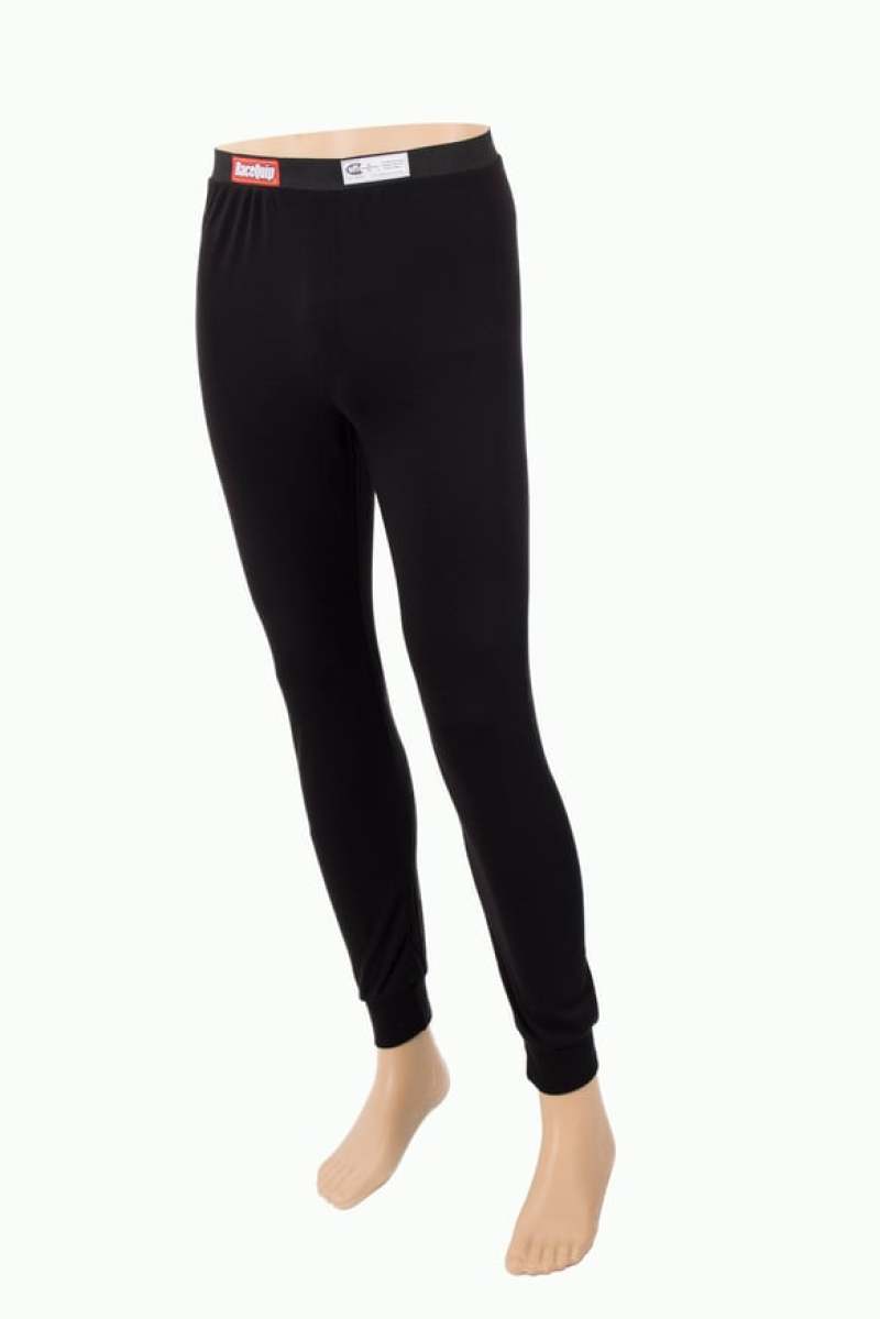 RaceQuip SFI 3.3 Fire Retardant Long John Underwear Bottoms Youth Medium Black-thumbmail-1