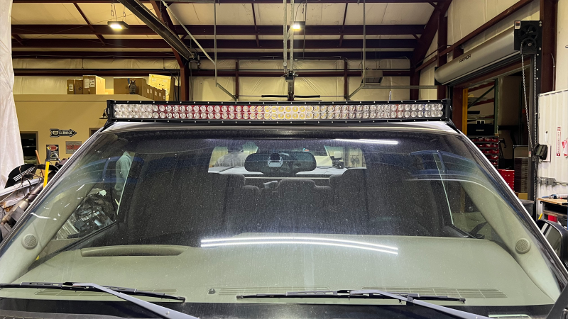 Fishbone Offroad 99-06 Chevrolet Silverado/Tahoe/Suburban Roof Mounted 50in Lightbar Bracket - Black-thumbmail-3