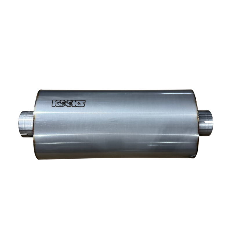Kooks 3in Oval Clamp In Center/Center Muffler 18in Long Body Polished Stainless Steel-thumbmail-3