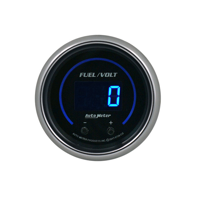 Autometer 52.4mm Black Switchable 0-100 Fuel Level / 8-18V Voltmeter Cobalt Elite Digital Gauge-thumbmail-1