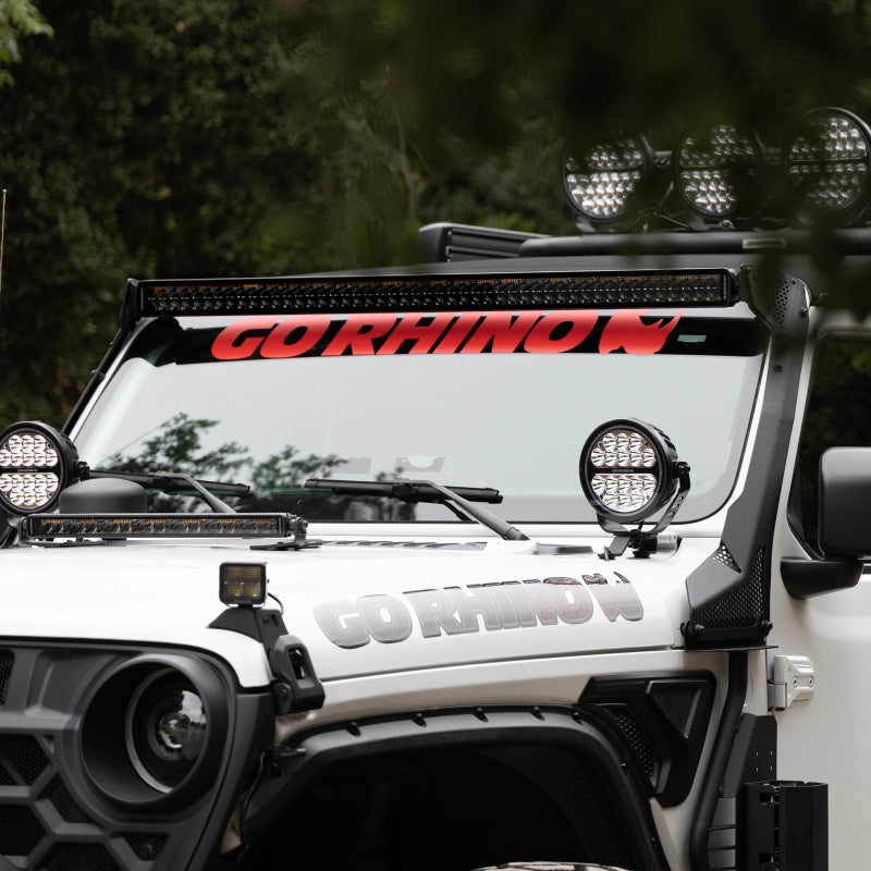 Go Rhino Universal Blackout Combo Series 50in Double Row LED Light Bar w/ Amber Lighting - Black-thumbmail-6