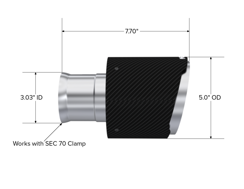 MBRP 15-23 Dodge Charger 5.7L/6.2L/6.4L T304 3in ID / 5in OD Out / 8in Length Angle Cut Carbon Tip-thumbmail-2