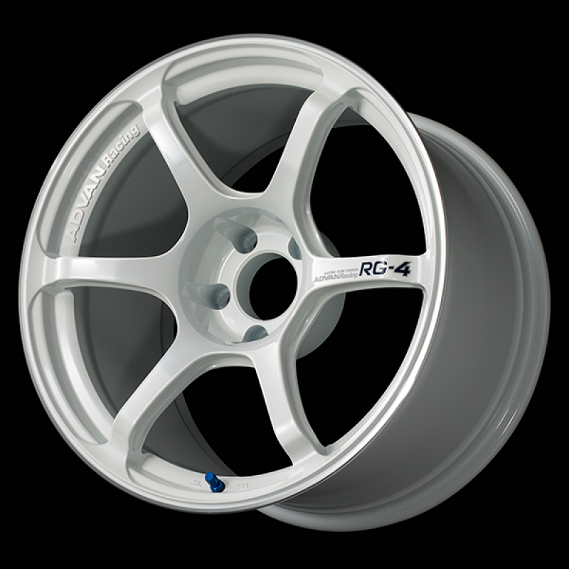 Advan RG-4 17x7.0 / +42 Offset / 4-100 / 63mm Bore / Racing White Metallic & Ring-thumbmail-1