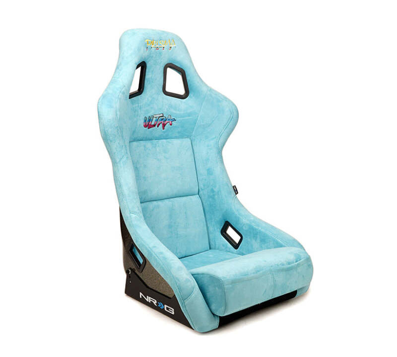NRG FRP Bucket Seat ULTRA Edition W/ Grey Pearlized Back / Teal Microfiber Material - Large-thumbmail-3