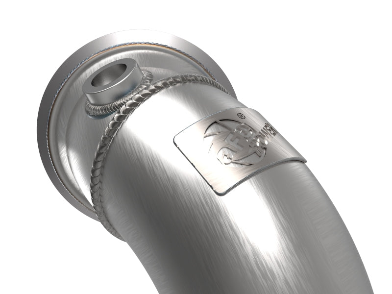 aFe Power Twisted Steel Down Pipe 3in 304 Stainless Steel w/ Cat 15-18 VW Golf R MKVII L4-2.0L (t)-thumbmail-4