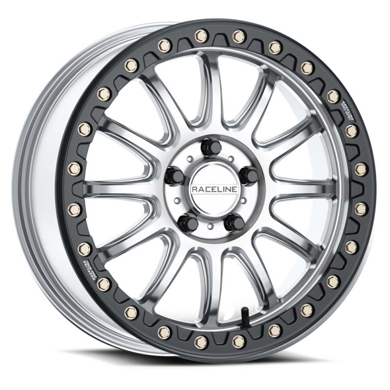 Raceline A14SB Alpha 15x7in /  BP / 25mm Offset / 68mm Bore - Hyper Silver w/Black Ring-thumbmail-4