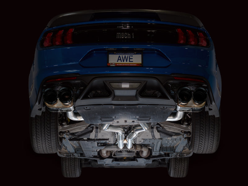 AWE Tuning 21-23 Ford Mustang Mach 1 SwitchPath Cat Back Exhaust w/ Quad Diamond Black Tips-thumbmail-3