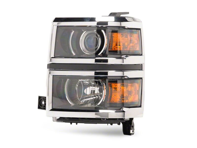 Raxiom 14-15 Chevrolet Silverado 1500 OE Projector Headlights/Chrome Trim- Black- Clear Lens-thumbmail-4