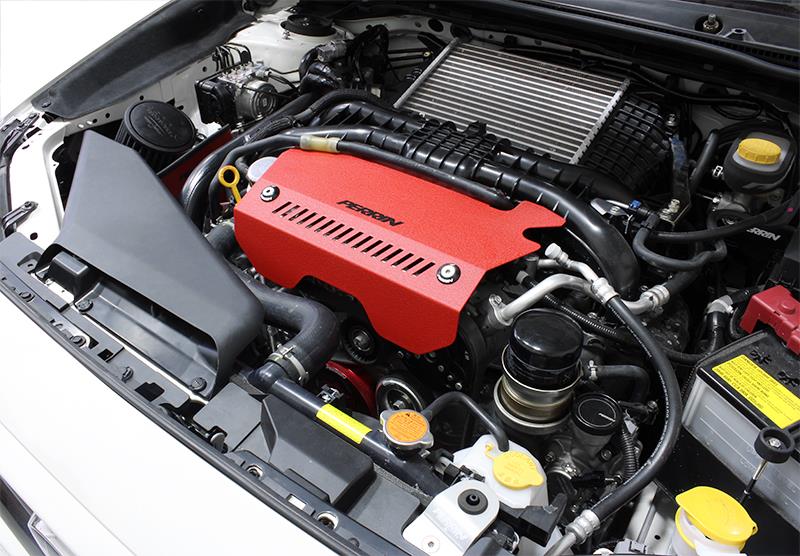 Perrin 15+ Subaru WRX Red Pulley Cover For FA DIT Engines-thumbmail-3