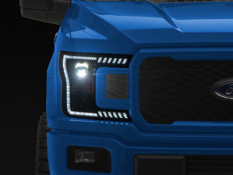 Raxiom 18-20 Ford F-150 LED Halo Surround Headlights with White DRL- Black Housing- Clear Lens-thumbmail-1