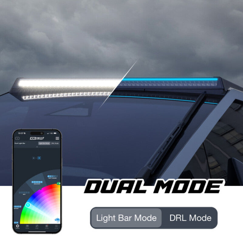 XK Glow Tesla Cybertruck XKmax 50in Roof LED Off-Road Light Bar w/ RGBW Chasing DRL & App Control-thumbmail-2
