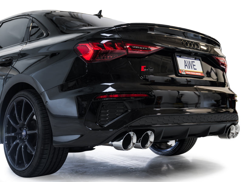AWE 22-24 Audi 8Y S3 Touring Edition Exhaust - Chrome Silver Tips-thumbmail-6