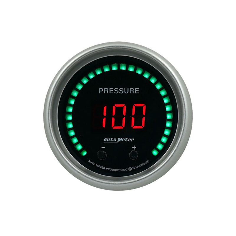 Autometer 52.4mm Black Switchable 0-1600 PSI/0-110 BAR Fluid Pressure Sport-Comp Elite Digital Gauge-thumbmail-2