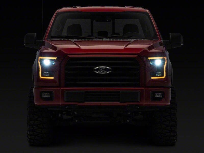 Raxiom 15-17 Ford F-150 LED Projector Headlights with LED Amber DRL- Black Housing- Clear Lens-thumbmail-3