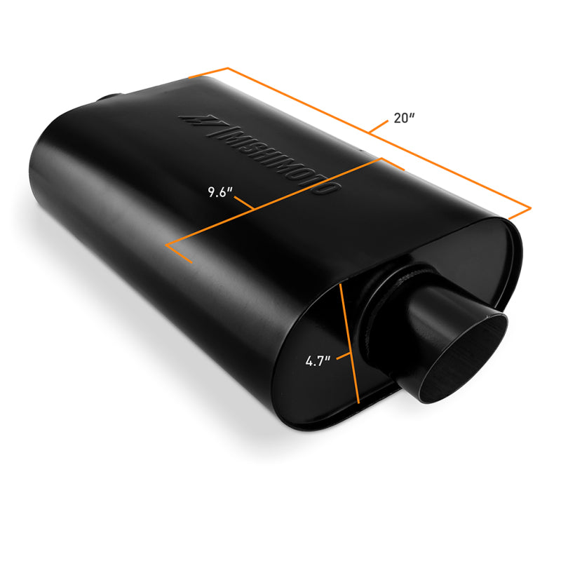 Mishimoto Muffler with 3in Center Inlet/Outlet - Angled Tip - Black-thumbmail-4