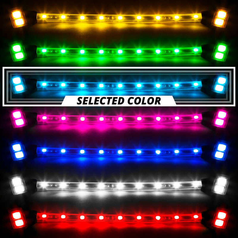 XK Glow Strip Single Color XKGLOW UnderglowLED Accent Light Car/Truck Kit Light Blue - 4x8In-thumbmail-1