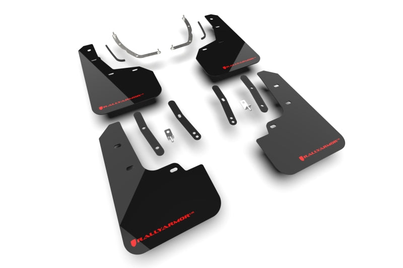 Rally Armor 2025+ Hyundai Tucson (Excl. ICE & XRT) Black UR Mud Flap w/ Red Logo-thumbmail-1
