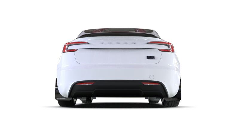 Rally Armor 2024 Tesla Model 3 Highland Black UR Mud Flap White Logo-thumbmail-2