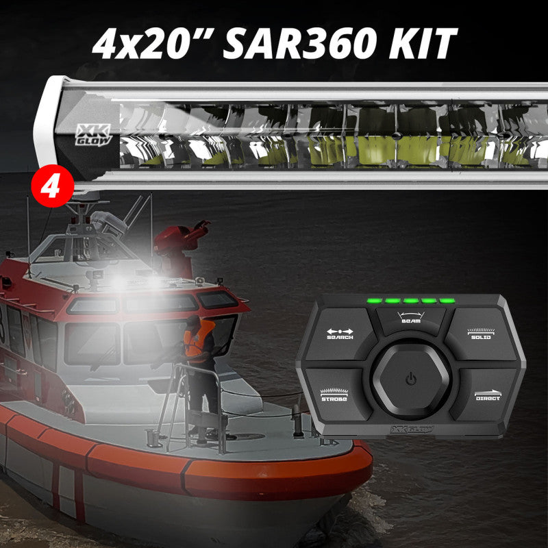 XK Glow SAR360 Light Bar Kit Emergency Search and Rescue Light System White (4) 20In-thumbmail-1