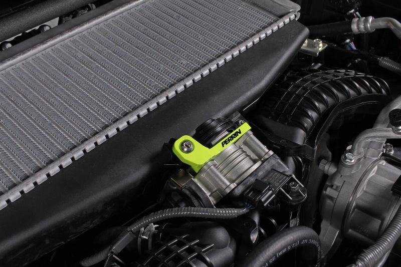 Perrin 2022+ Subaru WRX/19-23 Ascent/Legacy/Outback Top Mount Intercooler Bracket - Neon Yellow-thumbmail-2