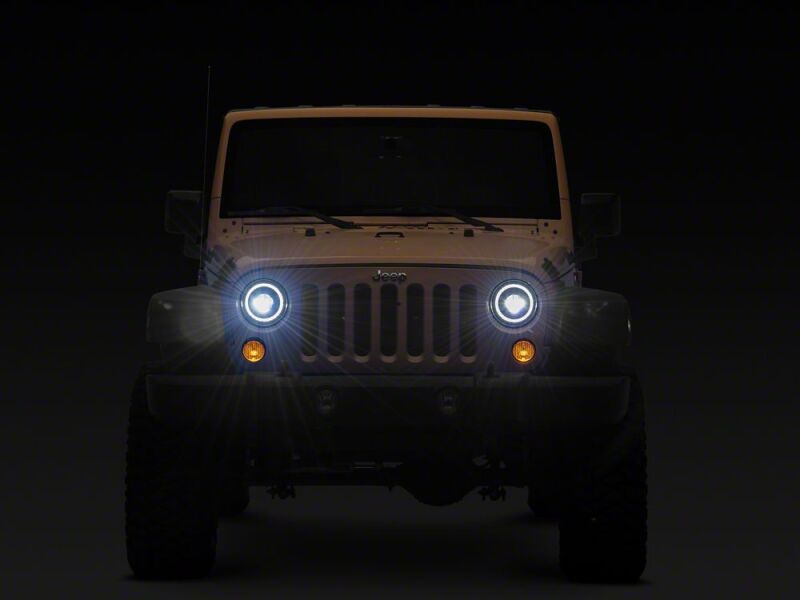 Raxiom 07-18 Jeep Wrangler JK 7-Inch V2 Dragon Eye LED Headlights- Black Housing- Clear Lens-thumbmail-9