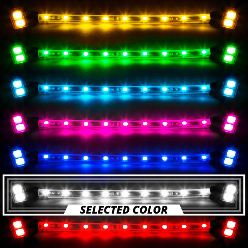 XK Glow Strip Single Color Underglow LED Accent Light Car/Truck Kit White - 8x24In Tube + 4x8In-thumbmail-1