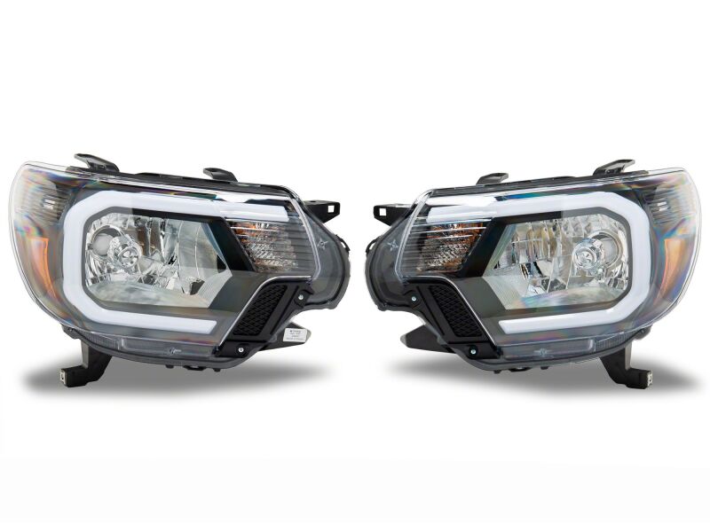 Raxiom 12-15 Toyota Tacoma Axial Series Headlights/Seq LED Bar- Black- Clear Lens-thumbmail-6