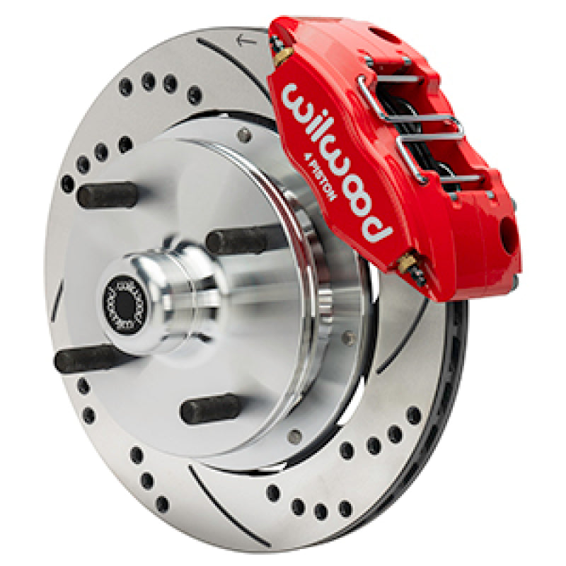 Wilwood 73-76 Porsche 914 Front Powerlite Brake Kit Dilled & Slotted - Red-thumbmail-1