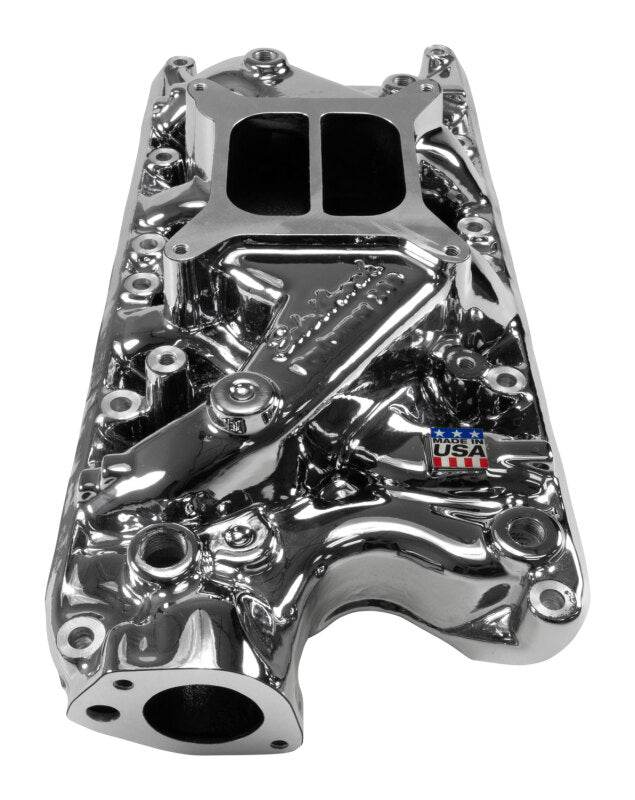 Edelbrock SB Ford Performer Intake Manifold - Chrome  Plasma Finish-thumbmail-1