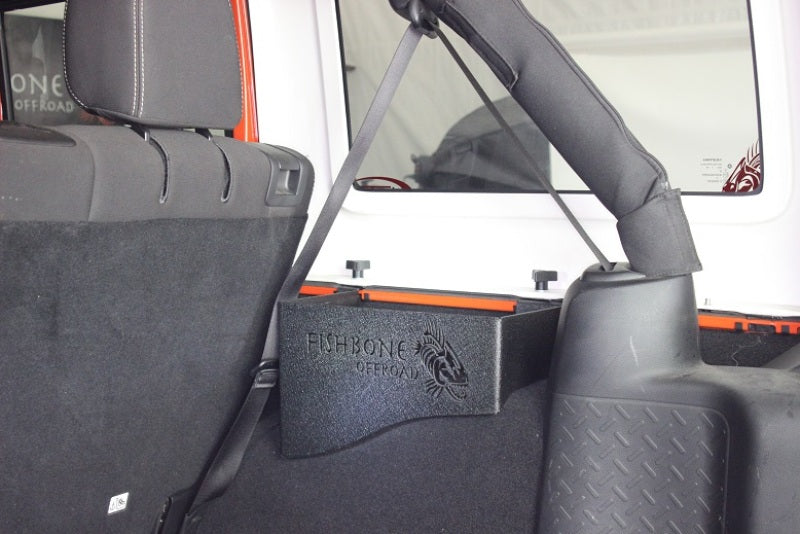 Fishbone Offroad 07-18 Jeep Wrangler JK 4 DR WheelWell Storage Bin - Black Textured Powdercoat Steel-thumbmail-3