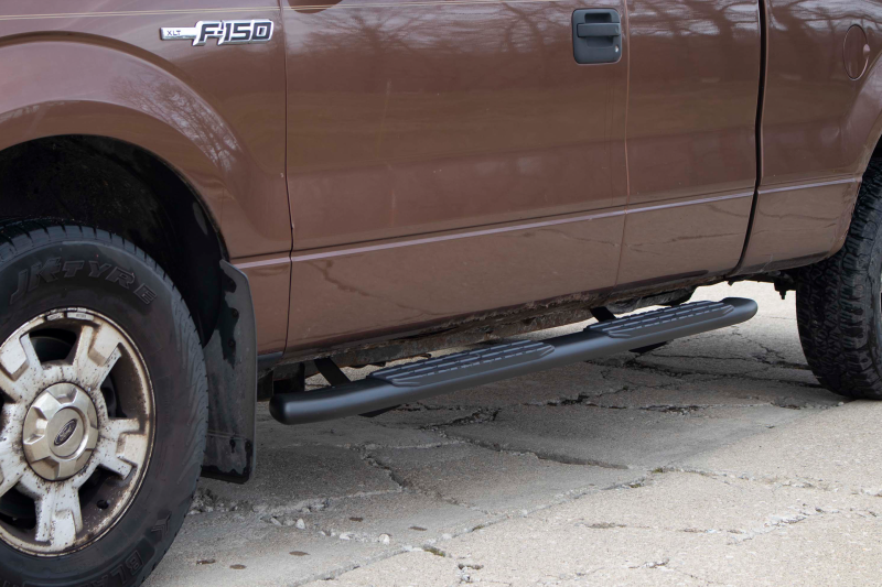 Fishbone Offroad 09-14 Ford F150 Extended Super Cab Oval Side Steps - Black Textured-thumbmail-4