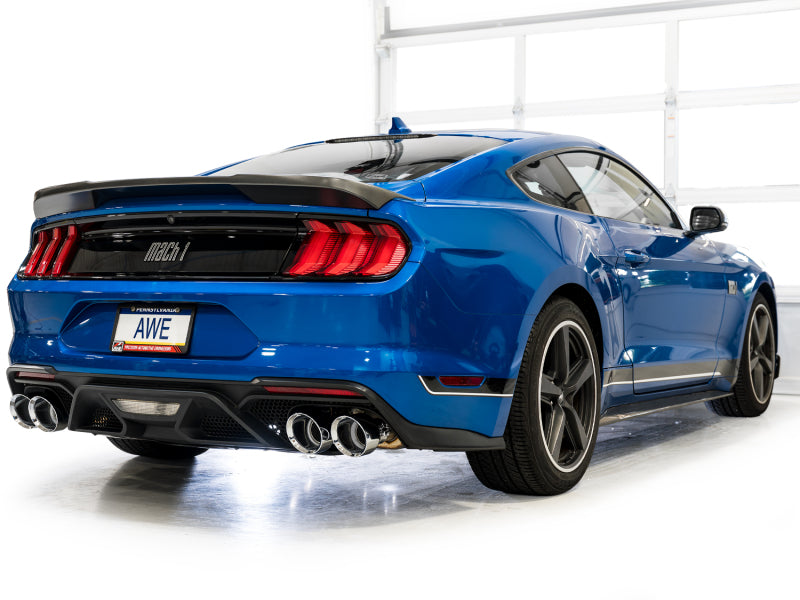 AWE Tuning 21-23 Ford Mustang Mach 1 SwitchPath Cat Back Exhaust w/ Quad Chrome Silver Tips-thumbmail-3