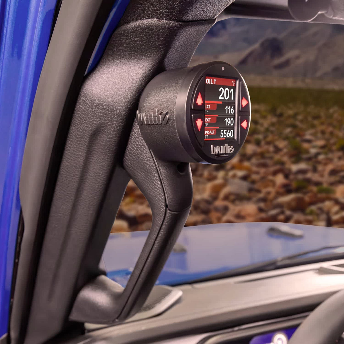 Banks 63378 Jeep Stealth Pod installed exterior view