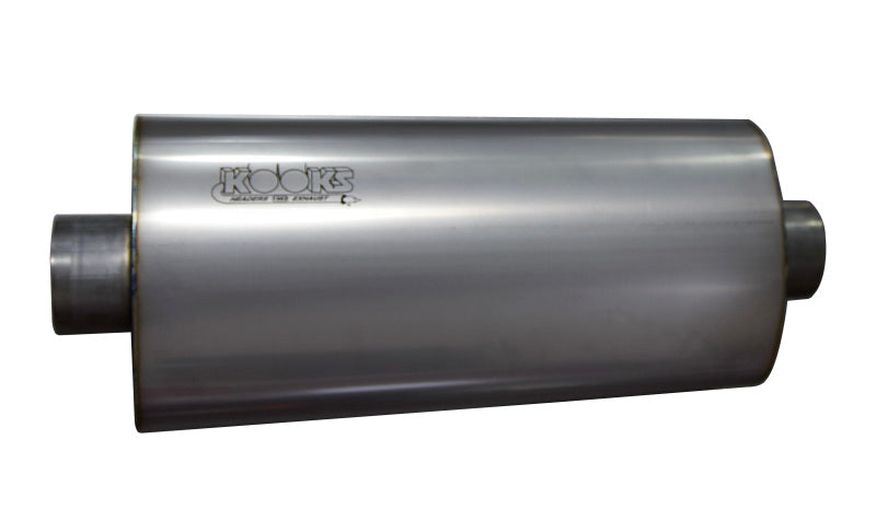Kooks 3in Oval Center/Center Muffler 18in Long Body Polished Stainless Steel-thumbmail-3