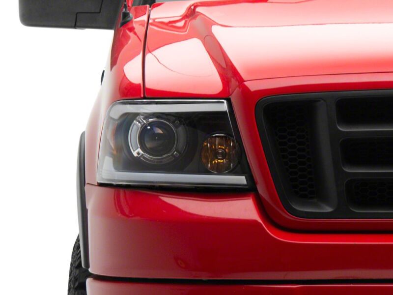 Raxiom 04-08 Ford F-150 Axial Series LED Proj Hlights/Seq LED Bar- Black- Clear Lens-thumbmail-5