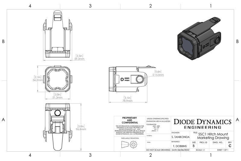 Diode Dynamics 23-24 Chevrolet Colorado HitchMount LED Pod Reverse Kit C1R-thumbmail-3