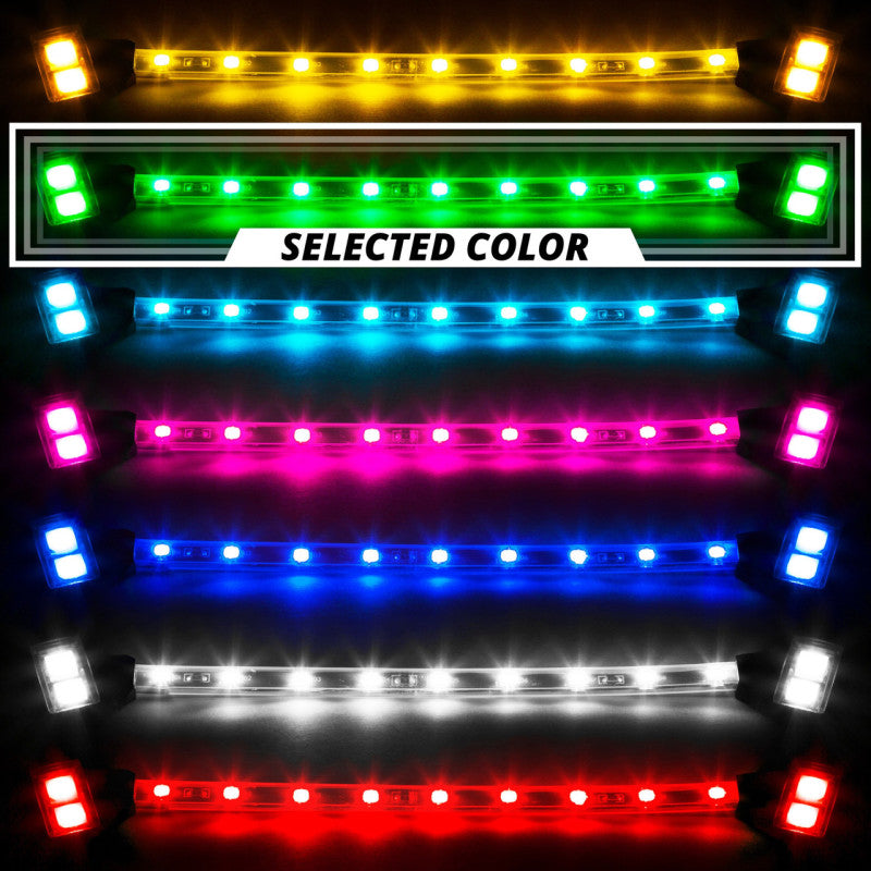 XK Glow Strip Single Color Underglow LED Accent Light Car/Truck Kit Green - 8x24In Tube + 4x8In-thumbmail-1