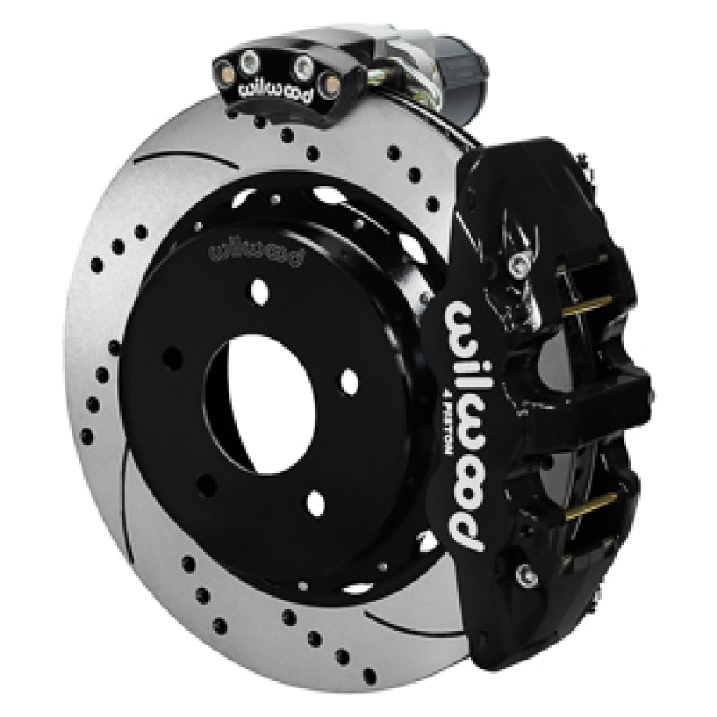 Wilwood 88-98 GM C1500 Aero4 Rear Elec. Parking Brake Kit 14in SRP Rotor 3.25in Offset - Blk-thumbmail-1