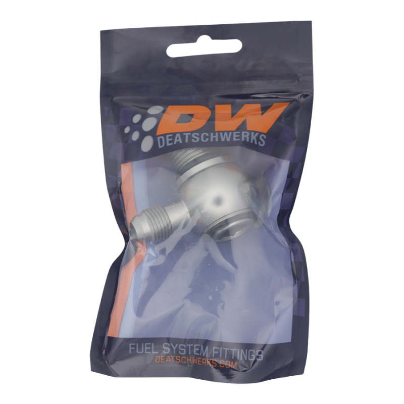 DeatschWerks 10AN ORB Male to 6AN Male Flare Low Profile 90-Degree Swivel - Anodized DW Titanium-thumbmail-2