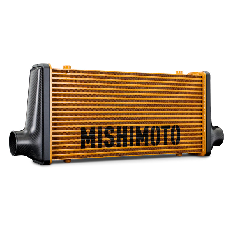 Mishimoto Universal Carbon Fiber Intercooler - Gloss Tanks - 450mm Black Core - C-Flow - GR V-Band