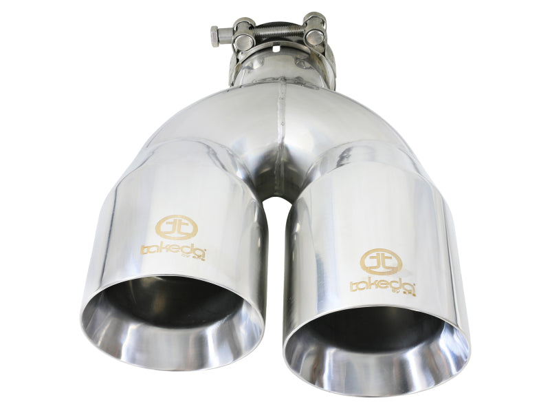 aFe Takeda 2.5in 304 Stainless Steel Clamp-on Exhaust Tip Drivers Side 2.5in Inlet 4inDual- Polished-thumbmail-3