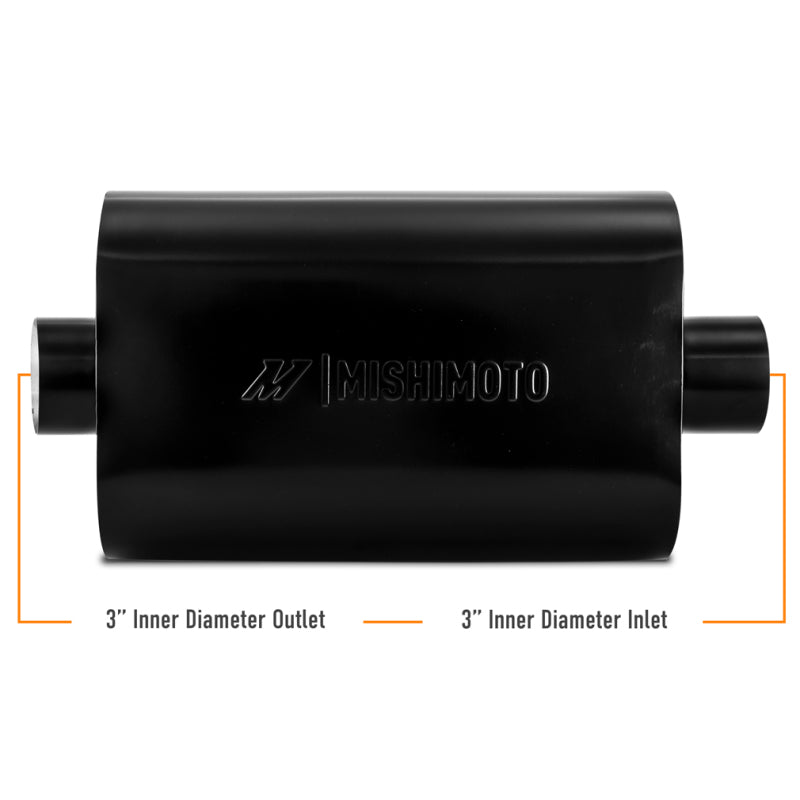 Mishimoto Muffler with 3in Center Inlet/Outlet - Angled Tip - Black-thumbmail-5