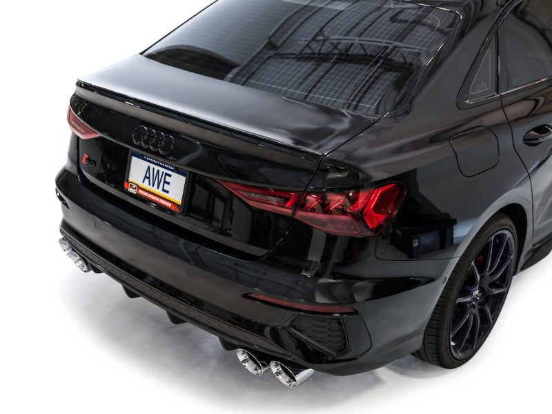 AWE 22-24 Audi 8Y S3 Touring Edition Exhaust - Chrome Silver Tips-thumbmail-7