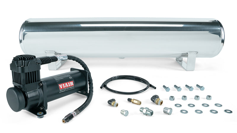 Air Lift 4 Gal. Polished Tank w/ Viair 444b Blk Compressor (Incl. Fittings & Mounting Hardware)-thumbmail-1