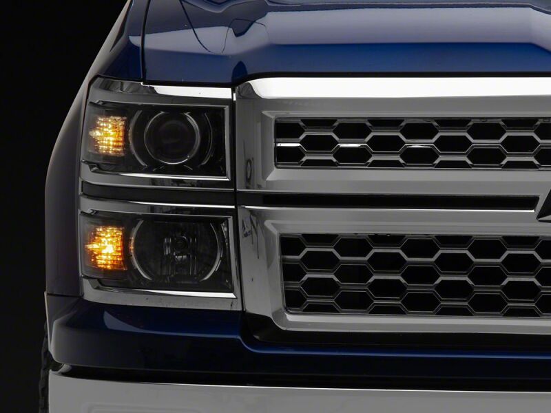 Raxiom 14-15 Chevrolet Silverado 1500 OE Projector Headlights/Chrome Trim- Black- Clear Lens-thumbmail-5