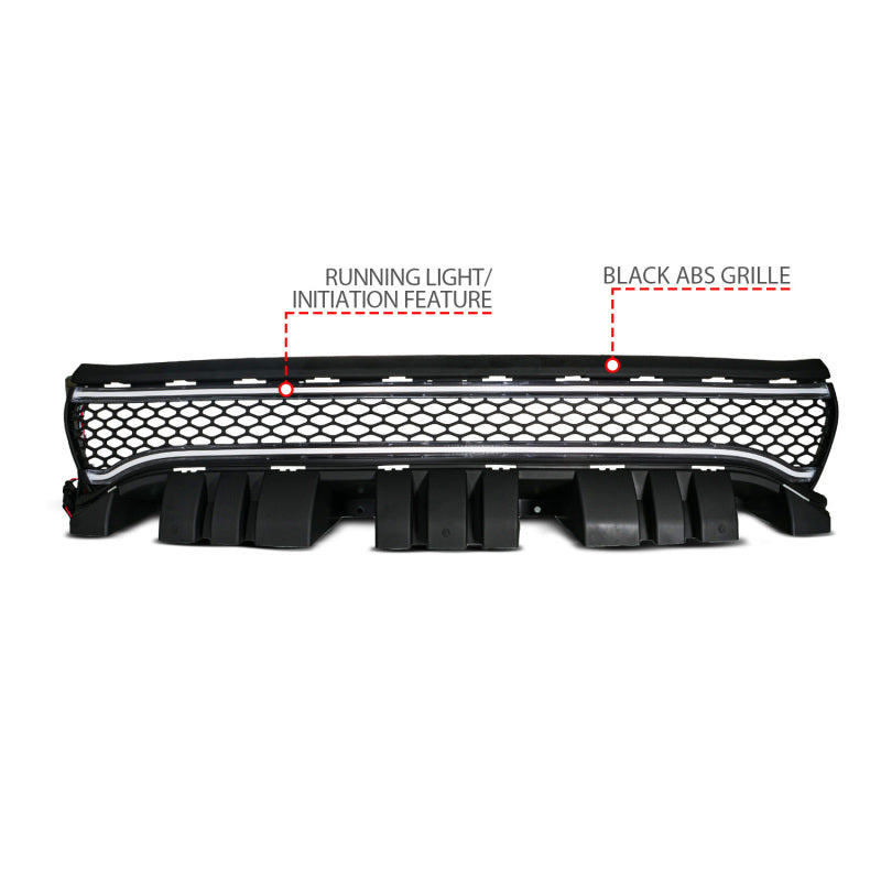 ANZO 15-23 Dodge Charger Black LED Grille w/ Initiation & Running Light/DRL Bar-thumbmail-6