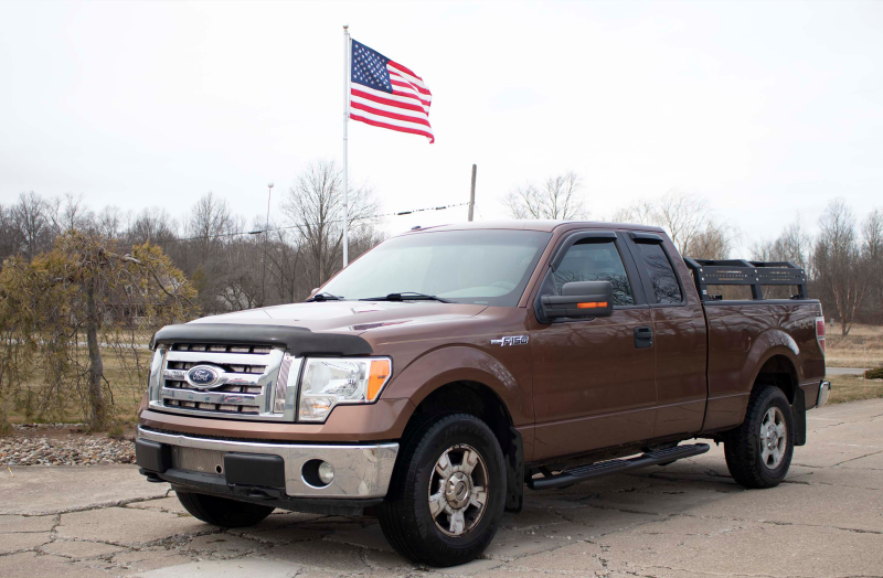 Fishbone Offroad 09-14 Ford F150 Extended Super Cab Oval Side Steps - Black Textured-thumbmail-6