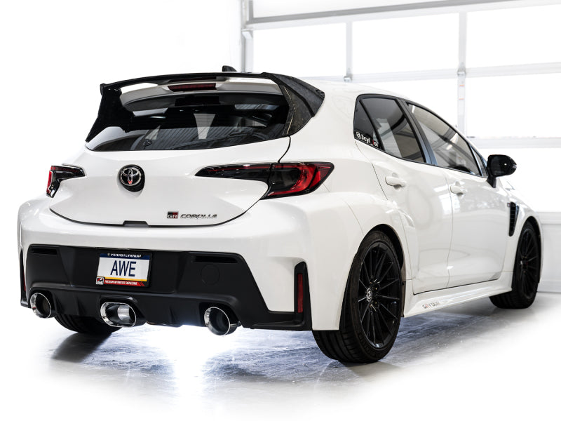 AWE 23-24 Toyota GR Corolla Track Edition Catback Exhaust - Chrome Silver Tips-thumbmail-3
